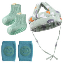 Baby Head Protector, 3-Piece Set Including Head Protection, Head Protection for Baby, and Non-Slip Socks, Ideal for Crawling, Walking and Outdoor Play