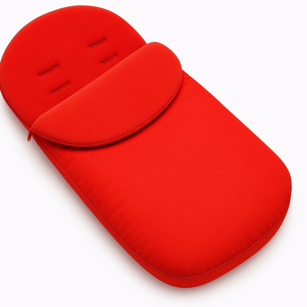 Universal Baby Footmuff For Pushchair & Stroller – Warm Fleece Lining, Water-Resistant, 2-In-1 Cosy Toes, (Plain ) Red Babymam