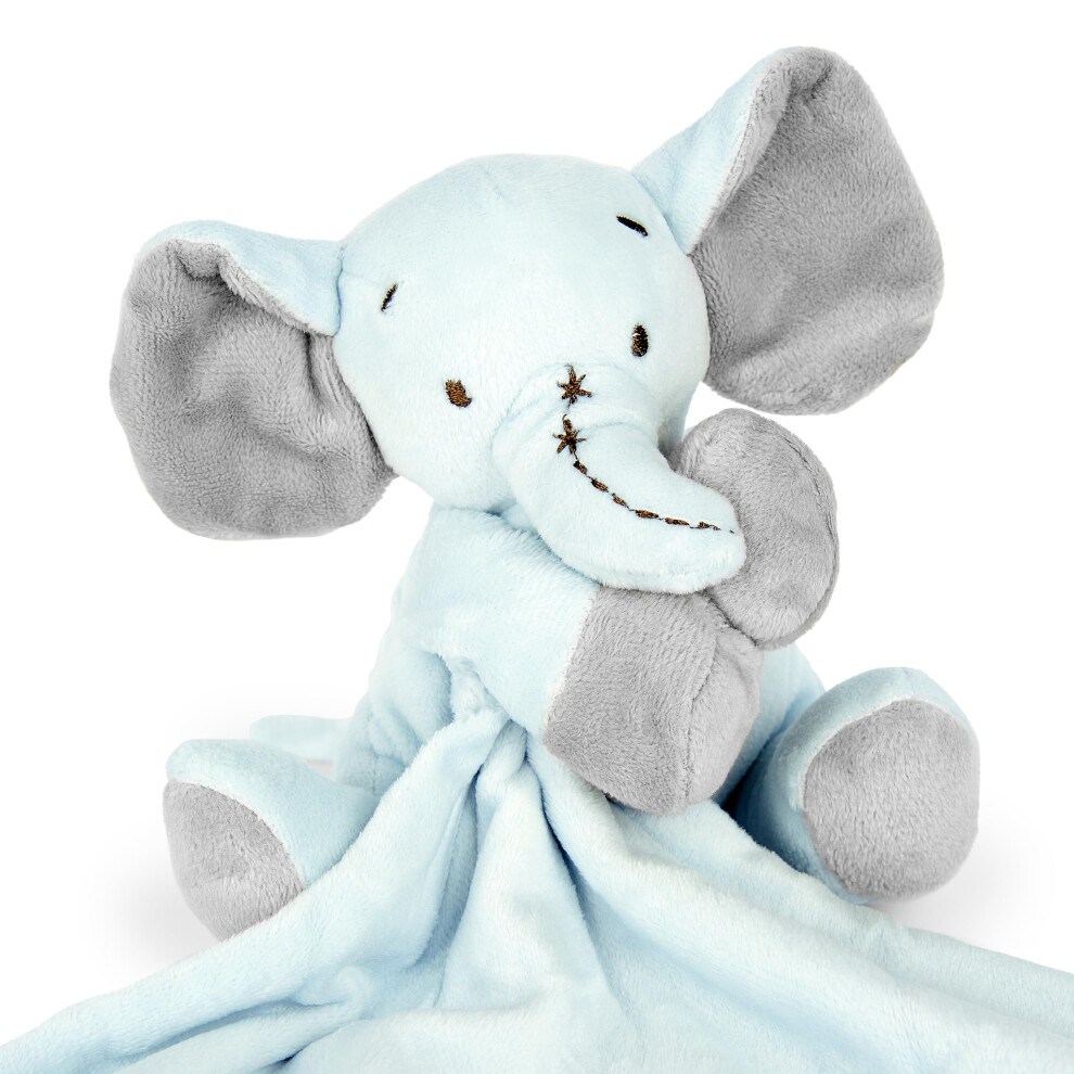 Soft Plush Elephant Baby Blanket With Teddy Comforter, Soothing Newborn Swaddle For Boys And Girls Blue Mousehouse Gifts