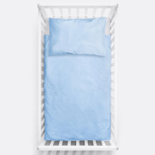 Baby Comfort 2 Piece Bedding Set 135x100 cm Duvet Cover & Pillowcase for Toddler Cot Bed (Blue)