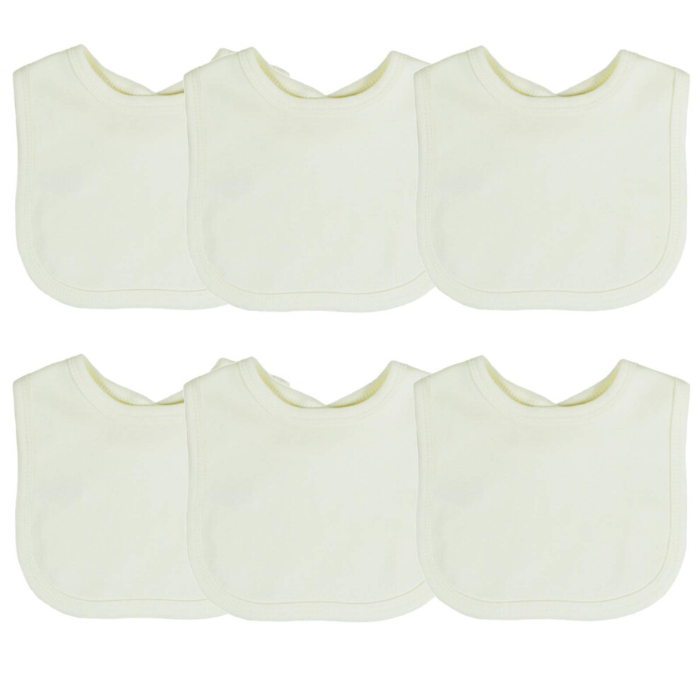 Baby Bibs Plain Cotton For Boy Or Girl, Blue Grey Black Navy, 3 Or 6 Pack, 3 Pack White/Cream/Pink Baby Togs