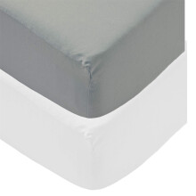 Sasma Home - 100% Natural Cotton 4 x Pack Jersey Crib Fitted Sheets (85 x 50 cm) Compatible With Next2Me Mattress - 2xWhite and 2xGrey