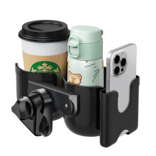 MC MICUS 3-in-1 Stroller Cup Holder Universal Pram & Buggy Cup Holder with Phone Mount Adjustable Bottle Holder for Pushchair, Wheelchair & More