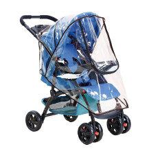 Universal Pushchair Rain Cover - Transparent Weather Shield for Pram, Stroller & Buggy - Zipper Window
