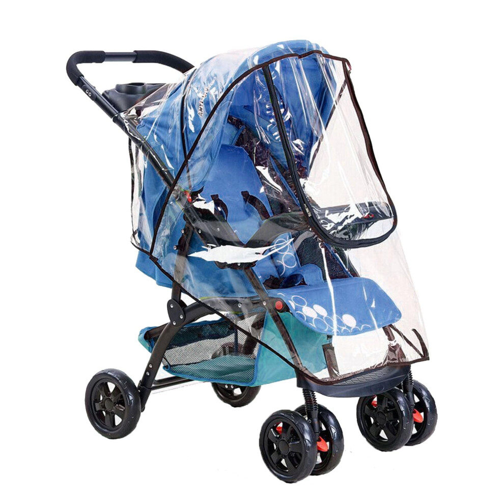 Universal Pushchair Rain Cover - Transparent Weather Shield For Pram, Stroller & Buggy - Zipper Window Kyedgc