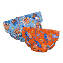 Bambino Mio, Revolutionary Reusable Swim Nappy Pants for Babies and Toddlers, Boys and Girls, Bubbles, Pack of 2, 6-12 Months