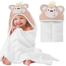 Mother's Choice Organic Cotton Baby Poncho with Hood (Monkey, 84x84cm)