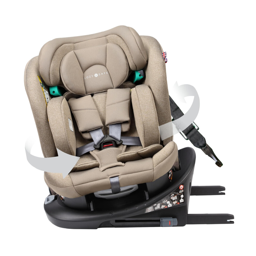 Cozy N Safe Vesta I-Size 360 Rotation Child Car Seat 40 To 150Cm With Isofix And Top Tether. (Ecru)