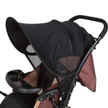 LEMESO Universal Baby Sunshade UPF 50 Adjustable Sun Shade Canopy for Pushchair, Stroller, Buggy, Pram (Black) - 66cm x 80cm