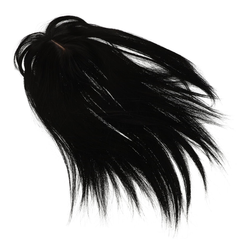 Unisex Grey Clipin Hair Topper With Natural Bangs For Women, Gray Coverage And Crown Volume Boost