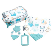 Cheeky Chompers Teething Survival Kit. Includes 1 x Teething Dribble, 1 x Baby Teething Toy & 1 x Flexi-Brush Baby's Starter Toothbrush