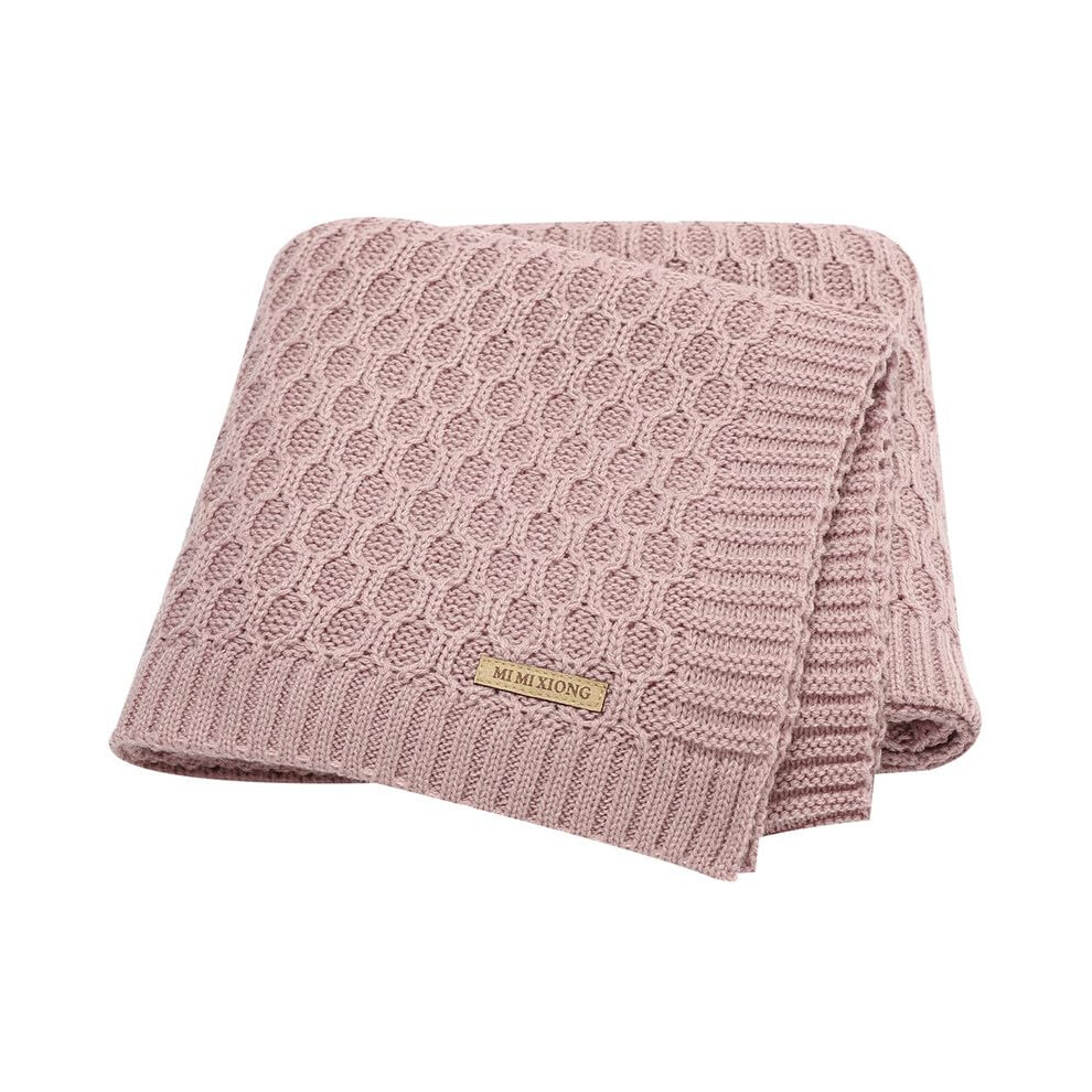 Neiwech Cellular Baby Blanket Knitted Soft Blankets For Newborn Boy Girl 100 * 80Cm Pink