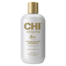 CHI Keratin Reconstructing Shampoo, Delivers Healthier Hair, Adds Shine & Helps Prevent Future Breakage, sulphate, Paraben, & Cruelty-Free, 340 mL