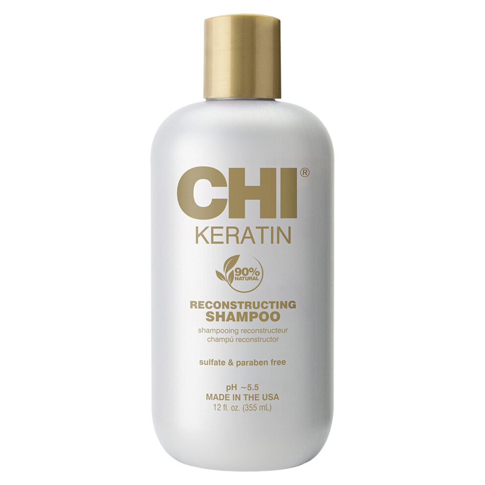 Keratin Reconstructing Shampoo, Delivers Healthier Hair, Adds Shine & Helps Prevent Future Breakage, Sulphate, Paraben, & Cruelty-Free, 340 Ml Chi