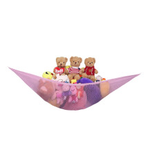 JAMES Large Toy Hammock With Net & Durable Hooks for Stuffed Animals - Ideal Storage Solution for Child's Bedroom (Pink)