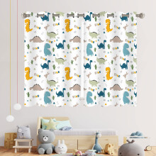 YISURE Nursery Blackout Curtains, Cute Cartoon Dinosaur Curtains for Kids' Bedroom, Darkening Eyelet Window Drapes with Grommets- 52x63 Inch 2 Panels