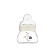 MAM Feel Good A158 Glass Water Bottle with Patented SkinSoftTM Silicone Ultra Soft Silicone 0 Months 90 ml