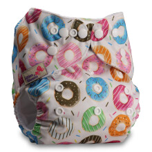 Littles & Bloomz, Reusable Pocket Cloth Nappy, Fastener: Popper, Set of 1, Pattern 68, with 1 Bamboo Charcoal Insert