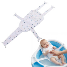 1 PCS Baby Bath Insert Bath Support Baby Bath Support 0-6 Months Adjustable Non-Slip Bathtub Cushion Net for Newborns, Toddlers(Blue、Pink) (White)