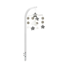 Snuz Mobile - Soft Baby Cot Mobile for SnuzPod and SnuzKot with Stars, Moon and Clouds Design - White
