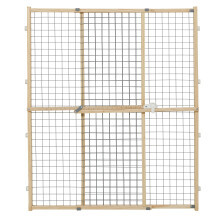 New World Wire Mesh Pet Safety Gate, Dog Gate Expands From 73.6 - 127cm Wide, 111.7cm Tall, Wood, Powder Coated Wire