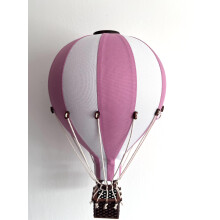 Hot Air Balloon Decor Nursery | Baby Kids Room Hanging Mobile Set (Pink, Small)