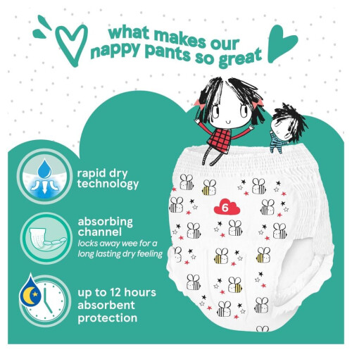 Fred & Flo Size 6 Nappy Pants 34 Pack 1