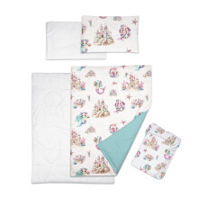 Baby Comfort 5 Piece Bedding Set Duvet Pillow with Covers & Cotton Sheet for 120x60 cm Cot Bed 12M+ (Mermaid)