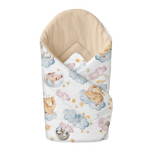 Baby Swaddle Wrap Blanket/Newborn Cotton Swaddling Sleeping Bag 0 to 3 Months (Animals in clouds)