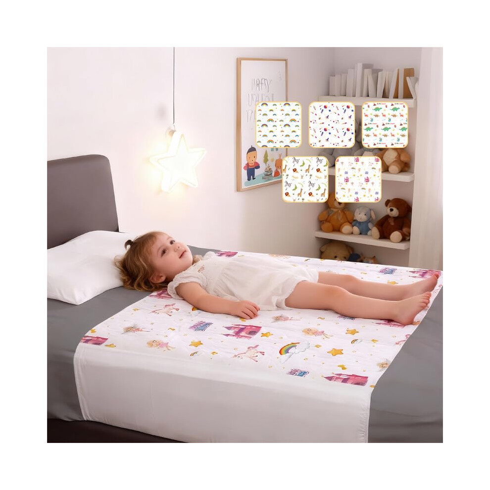 Potty Training Bed Pads 100% Waterproof Mattress Protector - Bedwetting Sheets, Size Fits Single & Toddler Beds - Non Slip Mat With Side Wing Tucks Vitality Care