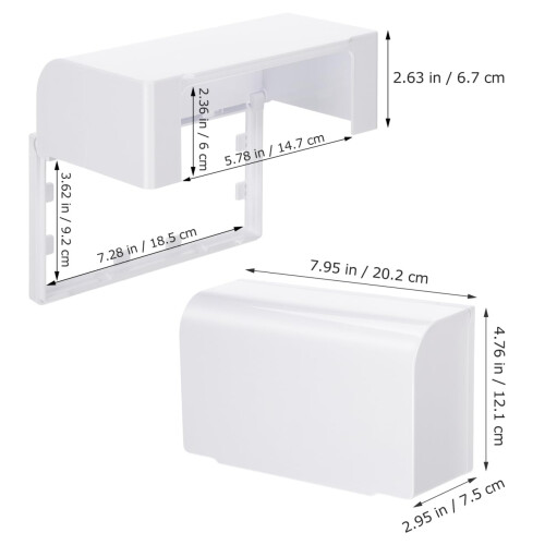 Double SocketCover Box - Self-Adhesive 86 Type Protective Case, Waterproof Outlet Box Cover, Bathroom Socket Protector Adhesive Type for Home(White) 1