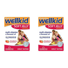 Vitabiotics Wellkid Soft Jelly Strawberry - 30 Pastilles (Pack of 2)