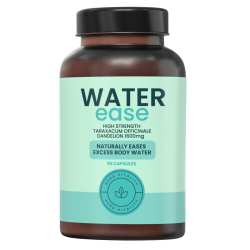 WaterEase - Water Retention Tablets, Balance, Cleanse, Detox & Debloat, Herbal Natural Supplement - Dandelion Root 1600 mg, 90 Capsules HERA VITALITY