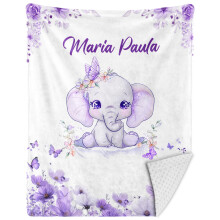 Baby Blanket with Name Embroidery, UltraSoft Double Layer, Baby Shower Gift Purple