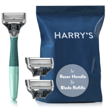 Harry's Original Starter Set, Includes Weighted Handle and 3 Razor Blade Refills