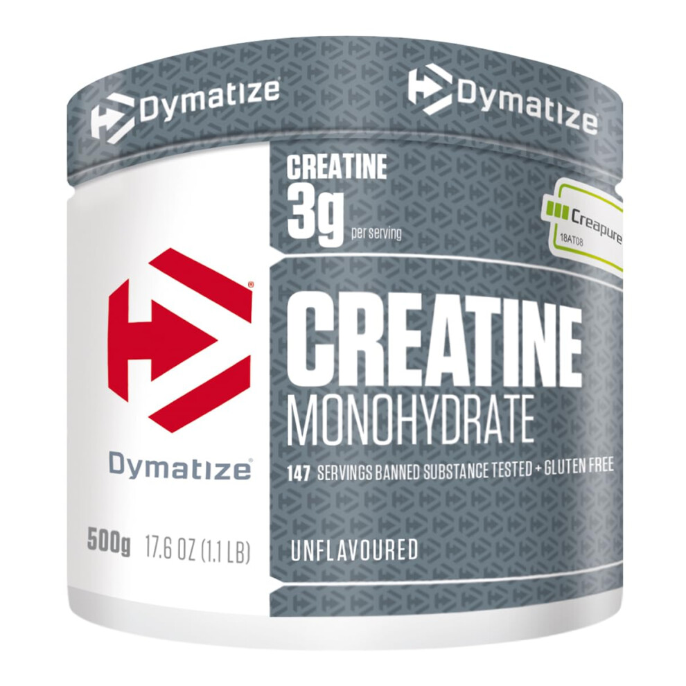 Dymatize Creatine Monohydrate Unflavoured Powder 500G - 100% Creapure Creatine - Amino Acids - Creatine
