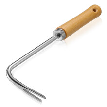 Hand Weeder Tool with Wooden Handle, Durable Iron Garden Weed Puller for Lawn and Flower Beds
