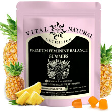 Feminine Balance Gummies for Women - Gel Candy, Hawaiian Pineapple Flavour | 60 Vegan Gummies | Supports Vaginal Health, pH Balance & Immune Defence