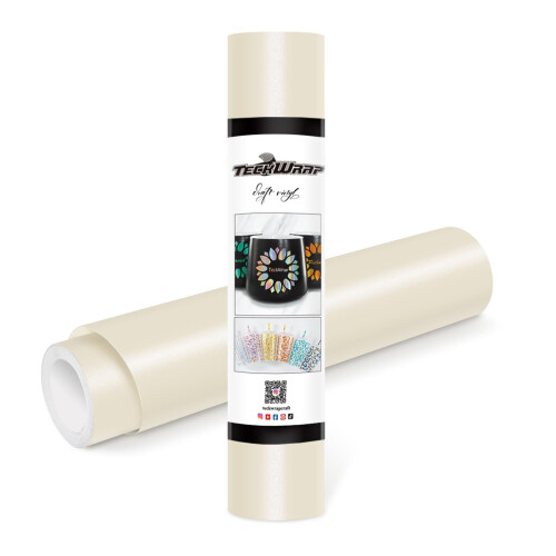 TECKWRAP Permanent Adhesive Vinyl 12" x 10ft, Matte Ivory White
