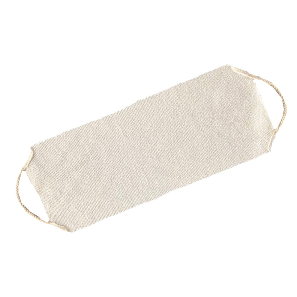Beige Exfoliating Bath Towel With Deep Texture, Long Nylon Back Scrubber, Quick Dry Washcloth