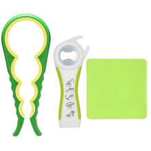 Latest Jar Opener and Bottle Opener with Silicone Jar Gripper to Remove Stubborn Lids, Pull Tabs and Bottles-Designed for Weak Hands,Seniors, Arthrit