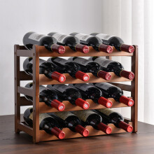 Glsety 16 Bottle Wooden Wine Rack,4 Tier Free Standing Wine Storage Holder,Retro Minimalist Style Home Decorations Wine Display Shelves for Cabinet,C