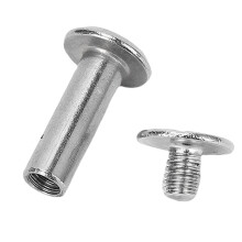 50 Pairs Stainless Steel M3.5 Rivet and Screw Set for Leather Crafts 4.5x14x9mm