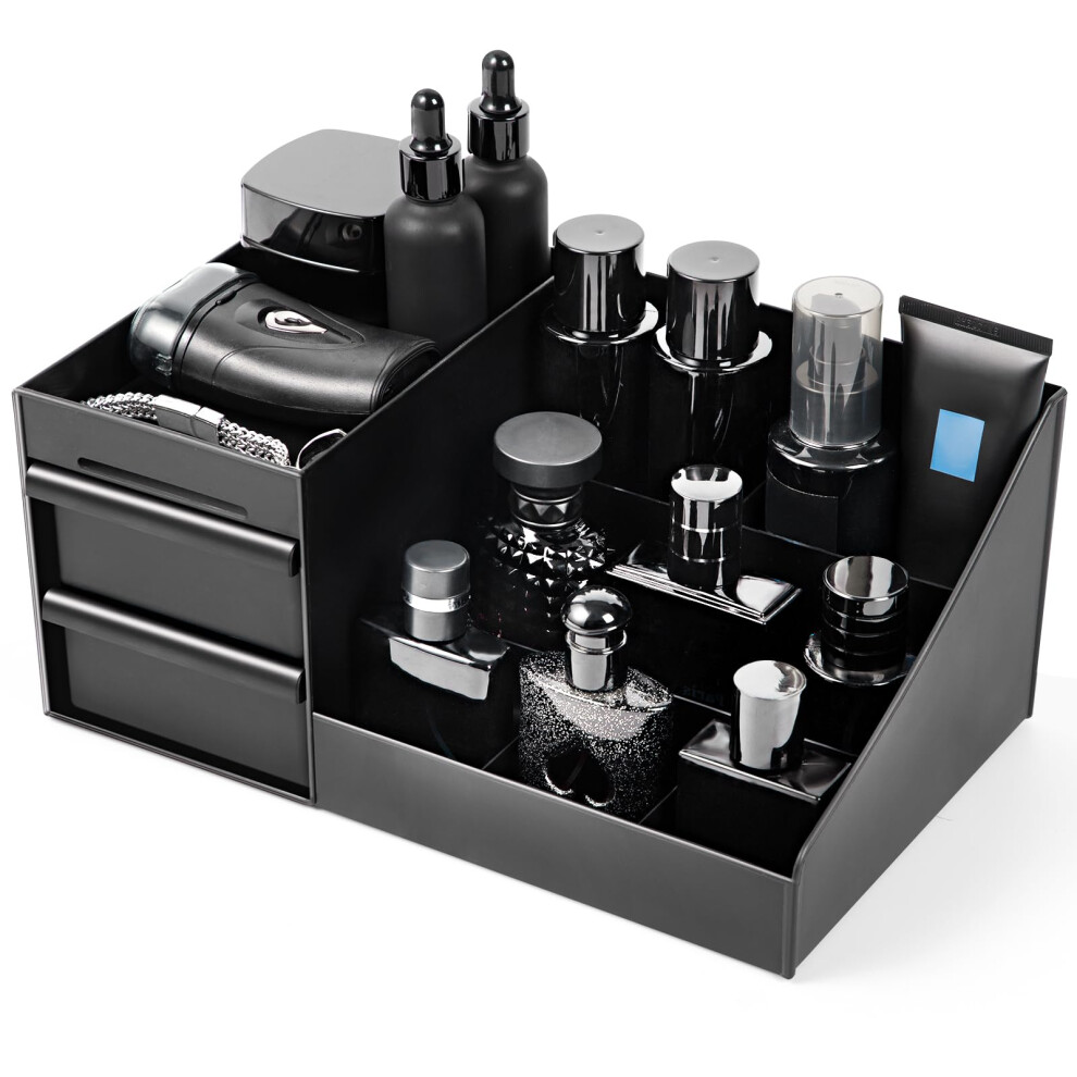 Forest Angle Black Cologne Organizer For Men, Cologne Stand, Perfume Organiser, Perfume Stand, Bathroom, Bedroom, Men's Dresser For Dad,