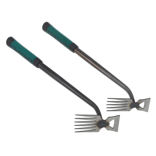 2pcs Stand Up Weeder Garden Tool Set with Long Handle Comfort and Efficient Root Removal