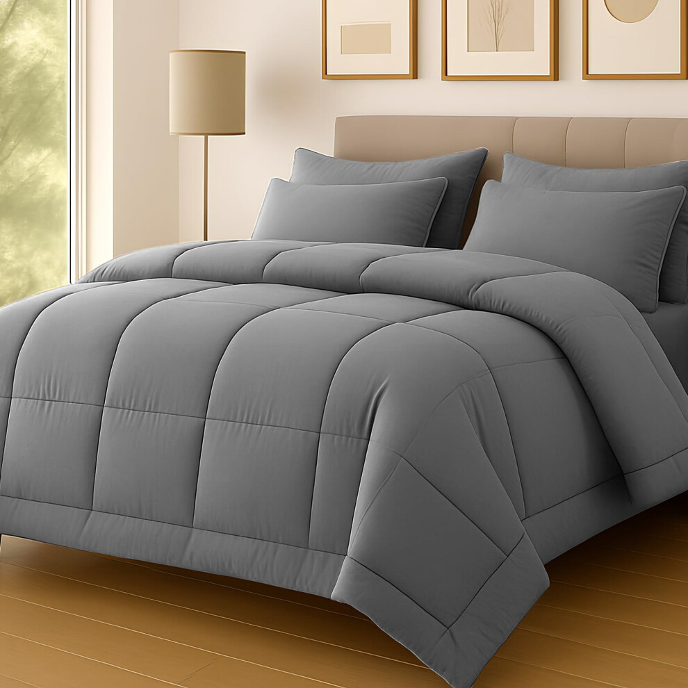 Pamposh Double Duvet 10.5 Tog - Premium Microfiber Coverless Duvet Double - Soft & Breathable Quilt For Cold Nights - Anti Bacterial, Machine Washabl