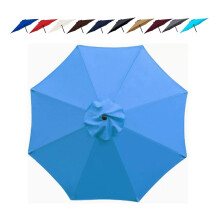 Patio Umbrella Replacement Canopy UV and Water Resistant Cover for 6 Ribs Lake Blue 2m