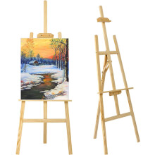 Trintion Easel Stand 1.5M Studio Easel Adjustable Drawing Painting Holder Folding Art Stand for Wedding Wooden A-Frame Display Drawing Board for Pain