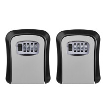 2PC Wall Mounted Key Lock Box, Outdoor Combination Lock, Waterproof Security Lockbox, Spare Key Storage for Garage, School, Elderly Parents
