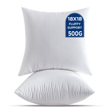 QSWRD 45 x 45 CM Cushion Inserts Pack of 2 Medium White Decorative Square Throw Pillow Inserts for Living Room Couch Bed Sofa Cushion Sham Stuffer In